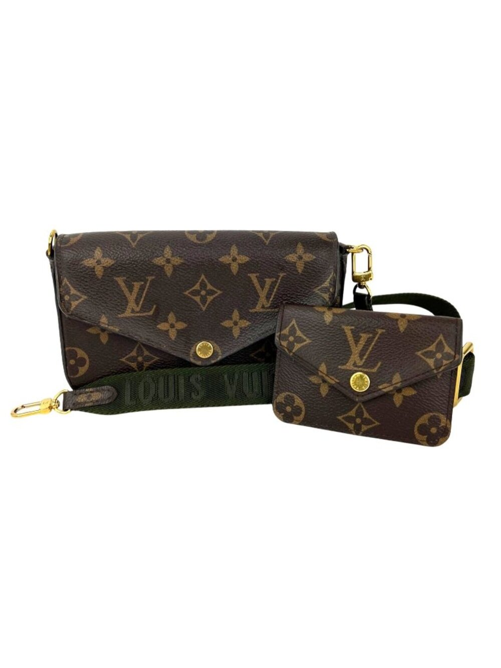 Louis Vuitton Monogram Strap & Go Kaki Felicie Crossbody Bag